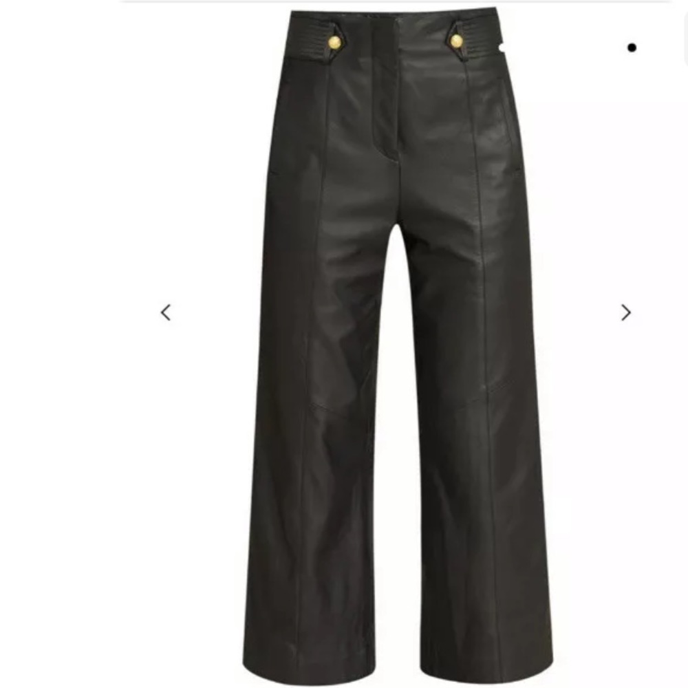 VERONICA BEARD Agee wide-leg leather pants-NWT-6 - Picture 5 of 12